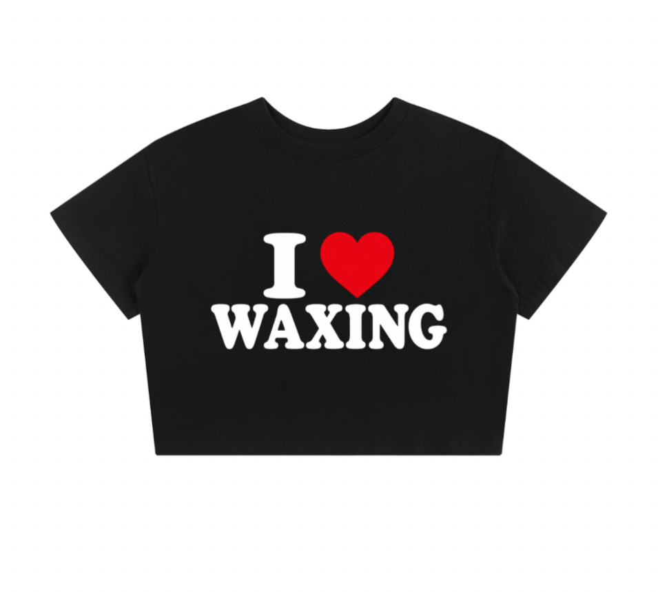 “I ❤️ WAXING” Black Baby Tee