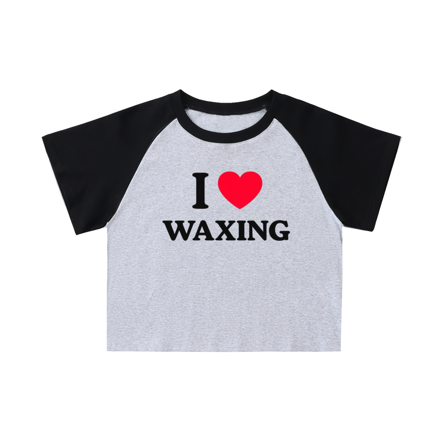 “I ❤️ WAXING” Raglan Baby Tee