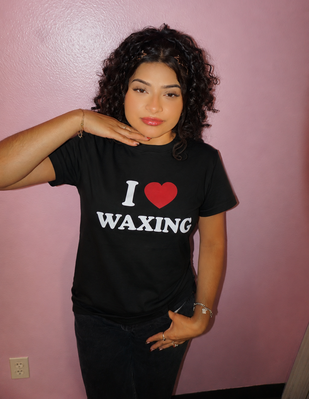 “I ❤️ WAXING” Black Regular Tee