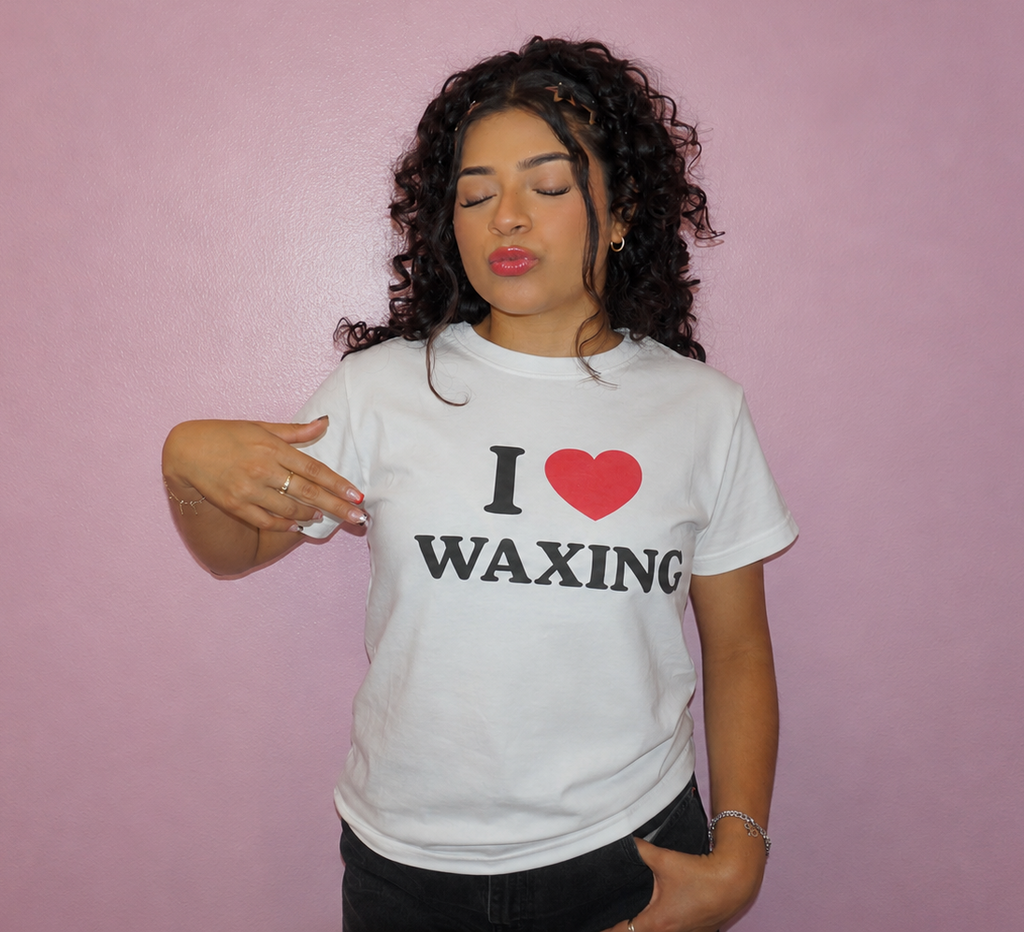 “I ❤️ WAXING” White Regular Tee