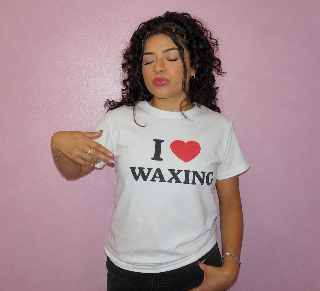 “I ❤️ WAXING” White Regular Tee