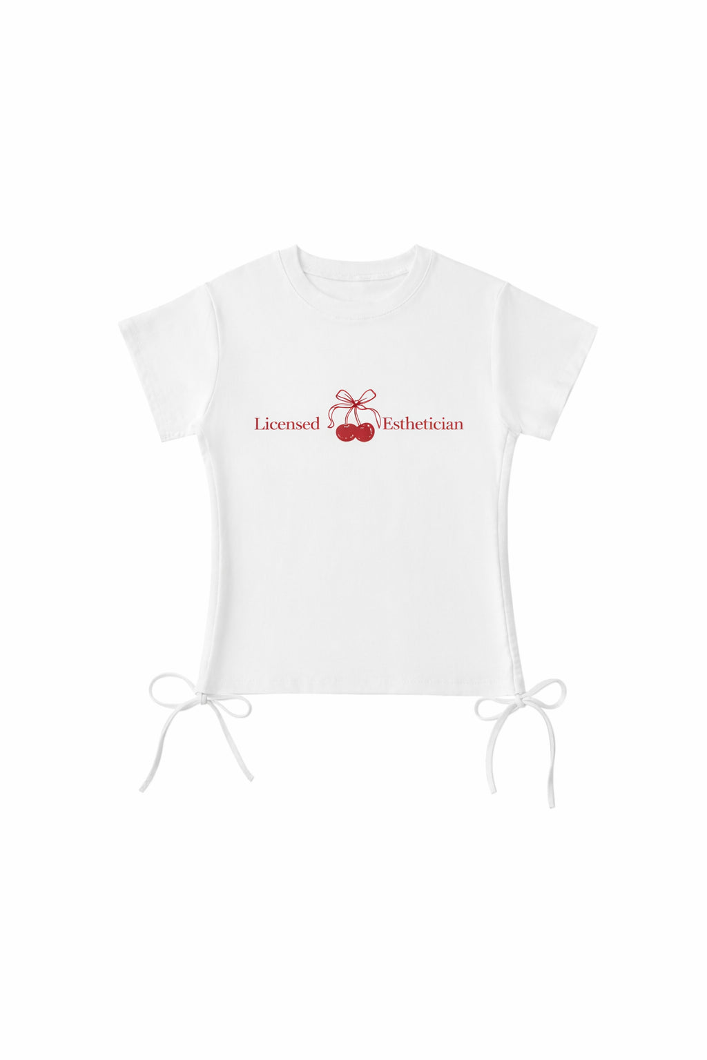 “Licensed Esthetician” Draw String T - Shirt White