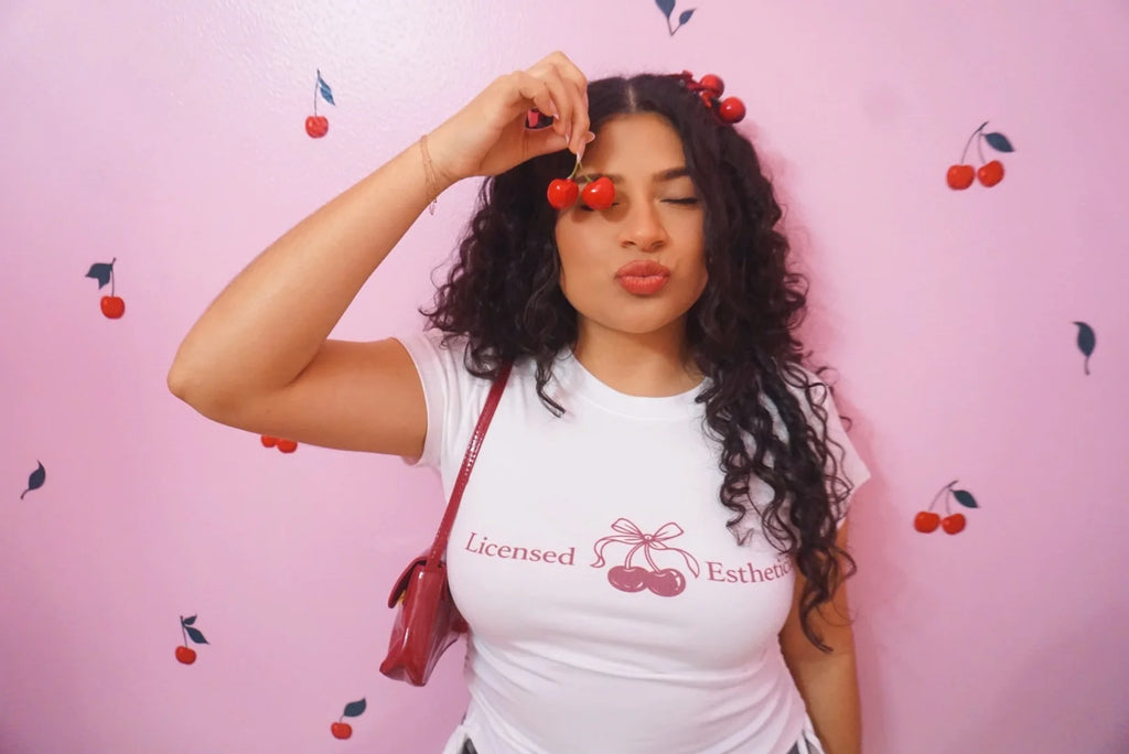 “Licensed Esthetician” Draw String T - Shirt White